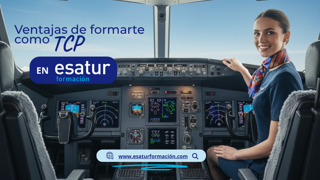 Fórmate como TCP con Esatur Formación: curso oficial, prácticas reales y alta empleabilidad en aviación